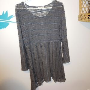 Indigo soul lace like sheer tunic size large